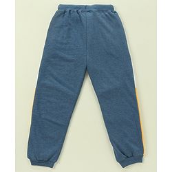 Babyhug 100% Cotton Full Sleeves Hooded T-Shirt & Lounge Pants With Text Embroidery - White & Blue