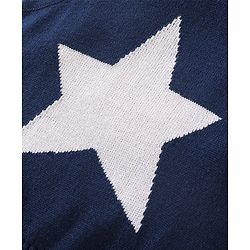 Babyhug Knit Sleeveless Sweater Star Design - Navy Blue