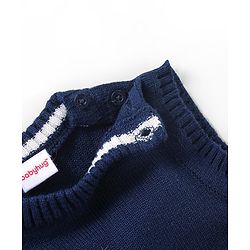 Babyhug Knit Sleeveless Sweater Star Design - Navy Blue