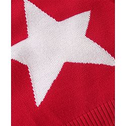 Babyhug Knit Sleeveless Sweater Star Design - Red