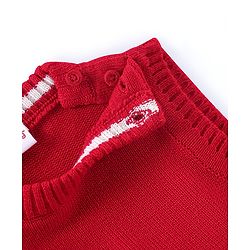 Babyhug Knit Sleeveless Sweater Star Design - Red