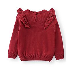 Babyhug Knit Full Sleeves Sweater Slowflake Design - Fushia