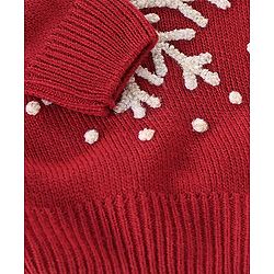 Babyhug Knit Full Sleeves Sweater Slowflake Design - Fushia