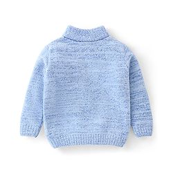 Babyhug Knit Full Sleeves Solid Sweater - Blue
