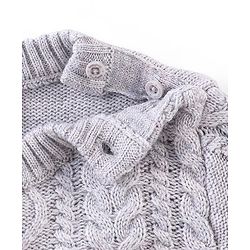 Babyhug Knit Full Sleeves Cable Knit  Sweater With Design - Grey