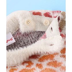 Babyhug Full Sleeves Sweater With Leopard Print - Pink & Peach