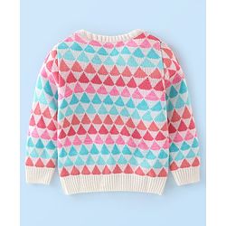 Babyhug Knit Full Sleeves Sweater with Geometric Design - Multicolour
