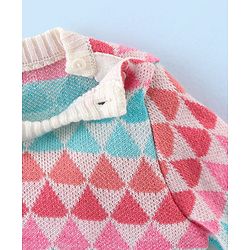 Babyhug Knit Full Sleeves Sweater with Geometric Design - Multicolour