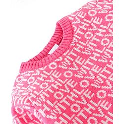 Babyhug Knit Full Sleeves Text Design Pullover - Pink