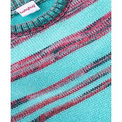 Babyhug Knit Full Sleeves Sweater Striped - Blue