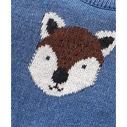 Babyhug Full Sleeves Fox Design Pullover - Blue