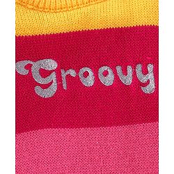 Babyhug Knitted Full Sleeves Sweater Striped Design - Multicolour