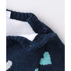 Babyhug Full Sleeves Heart Print Pullover - Multicolour