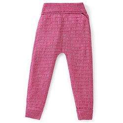 Babyhug Fleece and Woollen Full Length Pant Striped - Pink