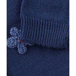 Babyhug Full Sleeves Sweater Floral Design- Navy Blue