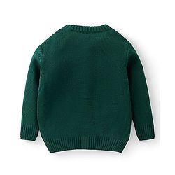 Babyhug Full Sleeves Pullover Style Sweater Reindeer Patch - Green