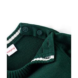 Babyhug Full Sleeves Pullover Style Sweater Reindeer Patch - Green