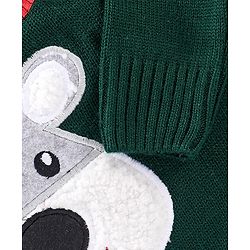 Babyhug Full Sleeves Pullover Style Sweater Reindeer Patch - Green