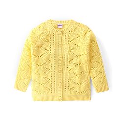 Babyhug Knit Full Sleeves Sweater Cable Knit Design - Yellow