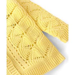 Babyhug Knit Full Sleeves Sweater Cable Knit Design - Yellow