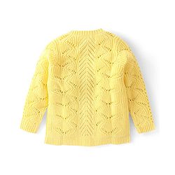 Babyhug Knit Full Sleeves Sweater Cable Knit Design - Yellow