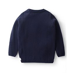 Babyhug Full Sleeves Sweater Christmas Design- Navy Blue