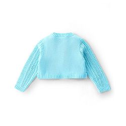 Babyhug Full Sleeves Woollen Shrugs - Aqua Blue