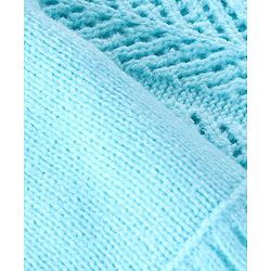 Babyhug Full Sleeves Woollen Shrugs - Aqua Blue