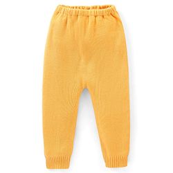 Babyhug Knit Full Length Woolen Pant with Solid Design - Yellow