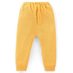 Babyhug Knit Full Length Woolen Pant with Solid Design - Yellow