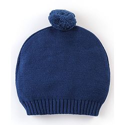 Babyhug Organic Cotton Full Sleeves Sweater Set with Cap Penguin Design - Grey & Navy