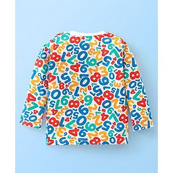 Babyhug Cotton Jersey Full Sleeves Night Suit Numbers Print - White