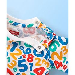 Babyhug Cotton Jersey Full Sleeves Night Suit Numbers Print - White