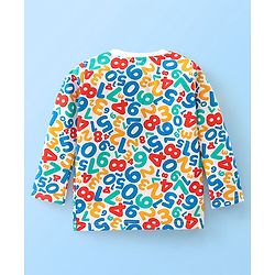 Babyhug Cotton Jersey Full Sleeves Night Suit Numbers Print - White