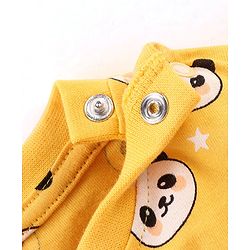 Babyhug Cotton Knit Half Sleeves Panda Printed Night Suit - Yellow