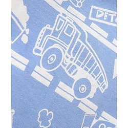 Babyhug Cotton Jersey Full Sleeves Night Suit Trucks Print - Blue