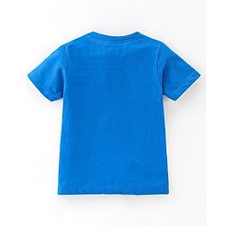 Babyhug 100% Cotton Knit Half Sleeves T-Shirt with Graphics Text Print - Blue