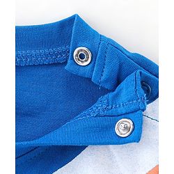 Babyhug 100% Cotton Knit Half Sleeves T-Shirt with Graphics Text Print - Blue