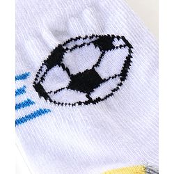 Cutewalk By Babyhug Cotton Anti Bacterial Ankle Length Striped & Ball Print Socks Pack of 3 - Grey White & Blue
