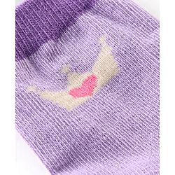 Cutewalk By Babyhug Cotton Anti Bacterial Ankle Length Striped Socks Pack of 3 - Purple & Pink