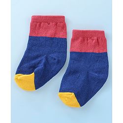 Cutewalk By Babyhug Anti Bacterial Ankle Length Socks Stripes & Bicycle Design Pack of 3- White & Blue