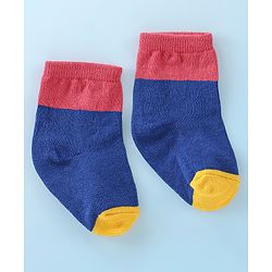 Cutewalk By Babyhug Anti Bacterial Ankle Length Socks Stripes & Bicycle Design Pack of 3- White & Blue