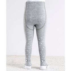 Cute Walk by Babyhug Cotton Antibacterial Dot Print Footed Tights - Grey