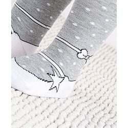 Cute Walk by Babyhug Cotton Antibacterial Dot Print Footed Tights - Grey