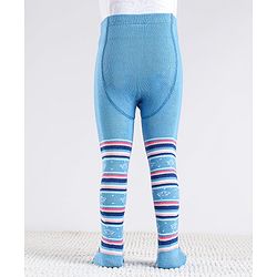 Cute Walk by Babyhug Cotton Antibacterial Striped Footed Tights - Blue
