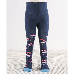 Cutewalk by Babyhug Non Terry Footed Anti-Bacterial Unicorn Design Tights Pack of 2 - Pink & Navy