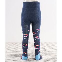 Cutewalk by Babyhug Non Terry Footed Anti-Bacterial Unicorn Design Tights Pack of 2 - Pink & Navy