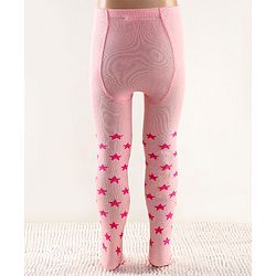 Cutewalk by Babyhug Non Terry Footed Anti Bacterial Star Design Tights  - Pink