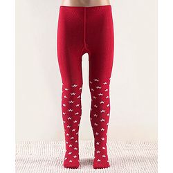 Cutewalk by Babyhug Non Terry Footed Anti Bacterial Star Design Tights  - Pink