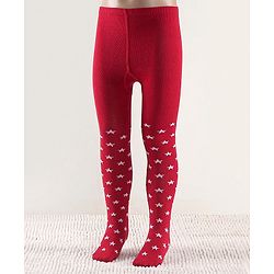 Cutewalk by Babyhug Non Terry Footed Anti Bacterial Star Design Tights  - Pink